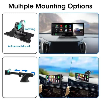 10.26'' 4K Dash Cam Car DVR Android Auto Carplay Display Screen Smart Car System Video Recorder Monitor with Rear Camera 5G WIFI