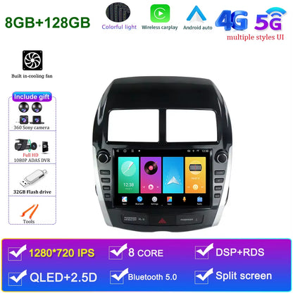 Android 15 for Mitsubishi ASX 2010 - 2016 Car Radio Multimedia Video Player Navigation GPS DSP QLED Carplay Android Auto