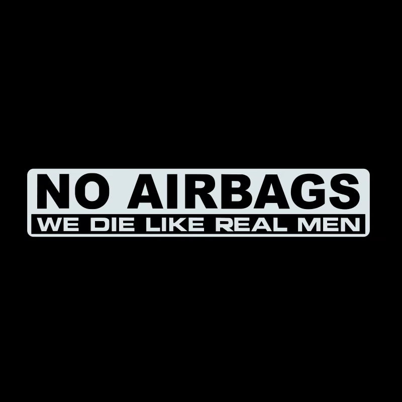 NO AIRBAGS Sticker Decal Vinyl JDM Funny Bumper Car Truck Humor Window Drift 4X4 15Cmx3Cm