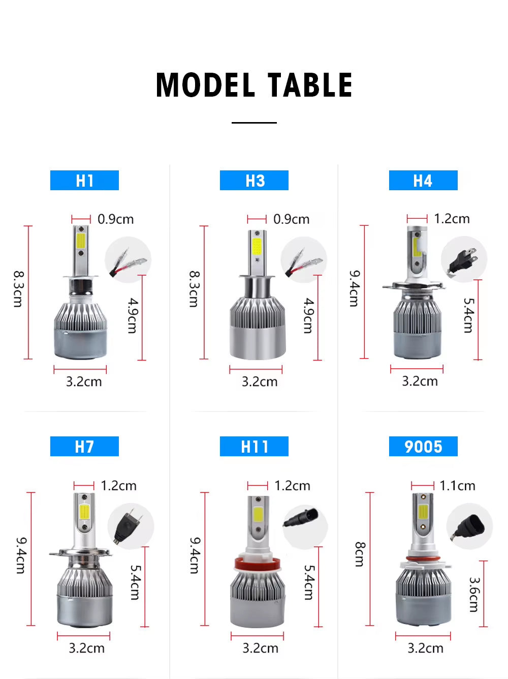 Headlight Bulbs H7 H4 H1 H11 Led Car Lights 6000K Auto Lamp for Car Headlight Lamp Headlight Led Lamps Led Lamps N7 H11 Fog Led