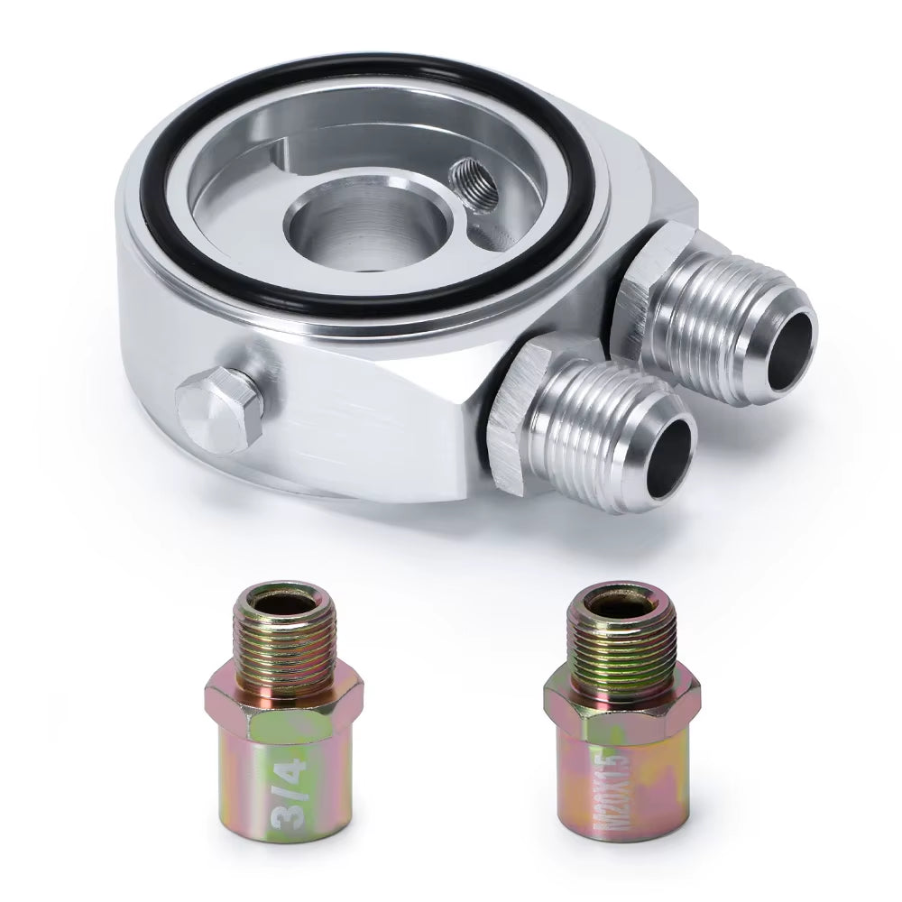 - Car Aluminum Universal Oil Filter Sandwich Adapter for Oil Cooler Plate Kit AN10 6721