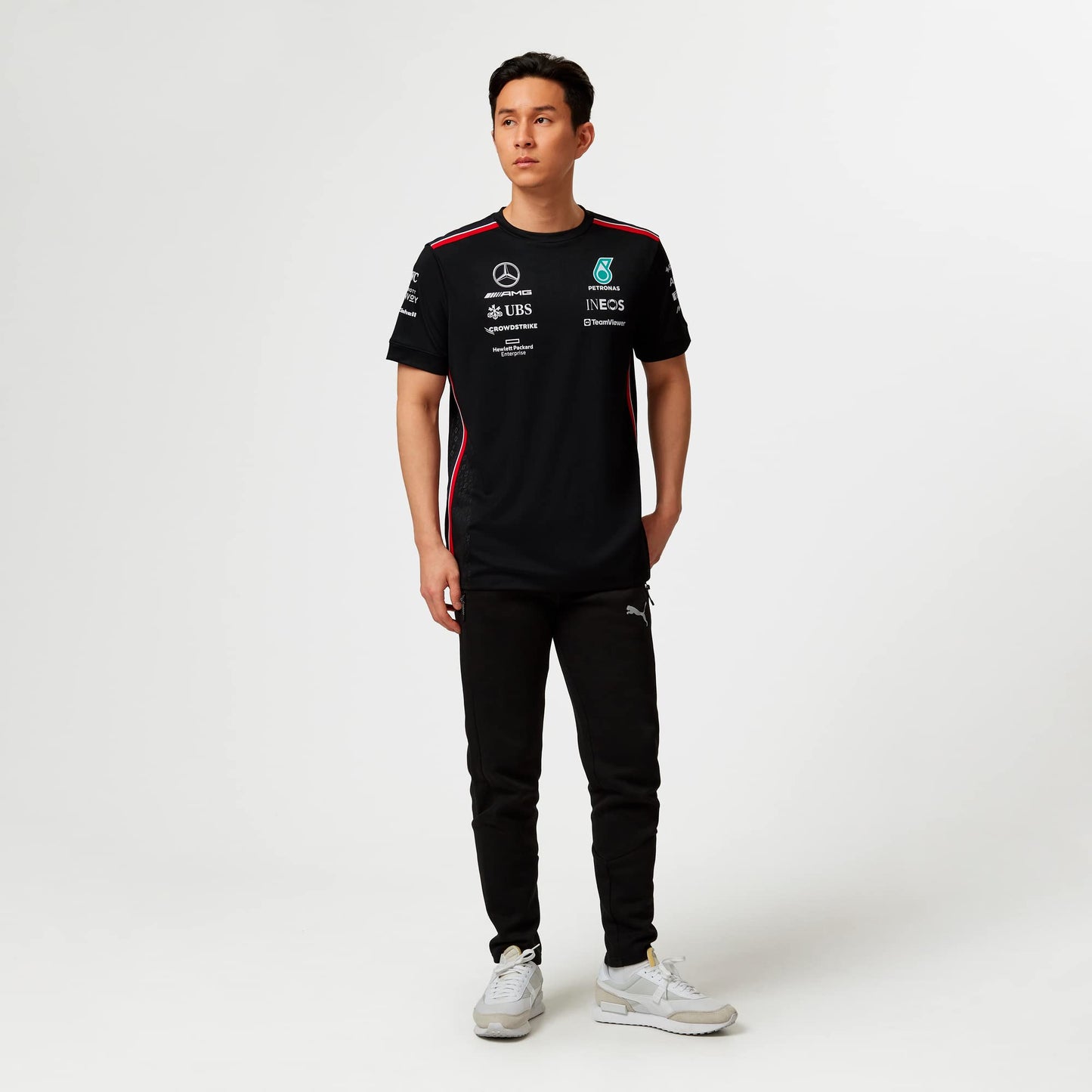 Mercedes AMG Petronas Formula One Team - Camiseta de piloto del Equipo 2023 - Negro - Talla: L