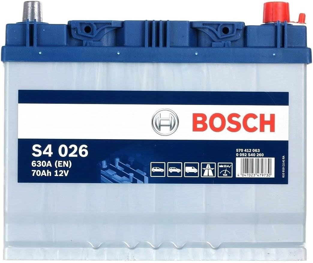 Bosch S4026 Batería De Coche 70A/H 630A Tecnología De Plomo-Ácido Para Vehículos Sin Sistema Start Y Stop
