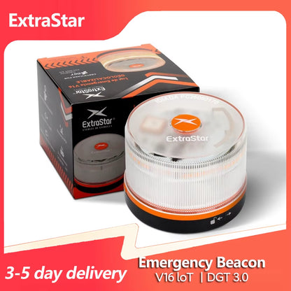 2026 Latest Version Extrastar V16 Car Emergency Light Approved by DGT with Geolocation 3.0 with SIM and Data Paid 2038
