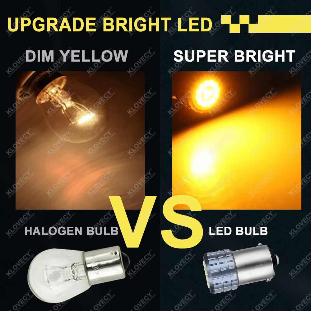 2/4/6/8/10/20 PCS P21W 1156 BA15S 1157 BAY15D LED Bulbs for Car Turn Signal Parking Brake Lights 12V 2016-15SMD White Amber Red