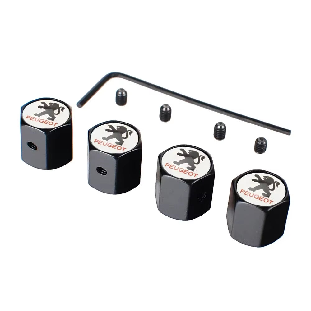 Anti-Theft Car Wheel Tire Stem Valve Caps for  407 206 107 307 308 406 408 208 301 3008 2008 208XS 208Gti Exterior