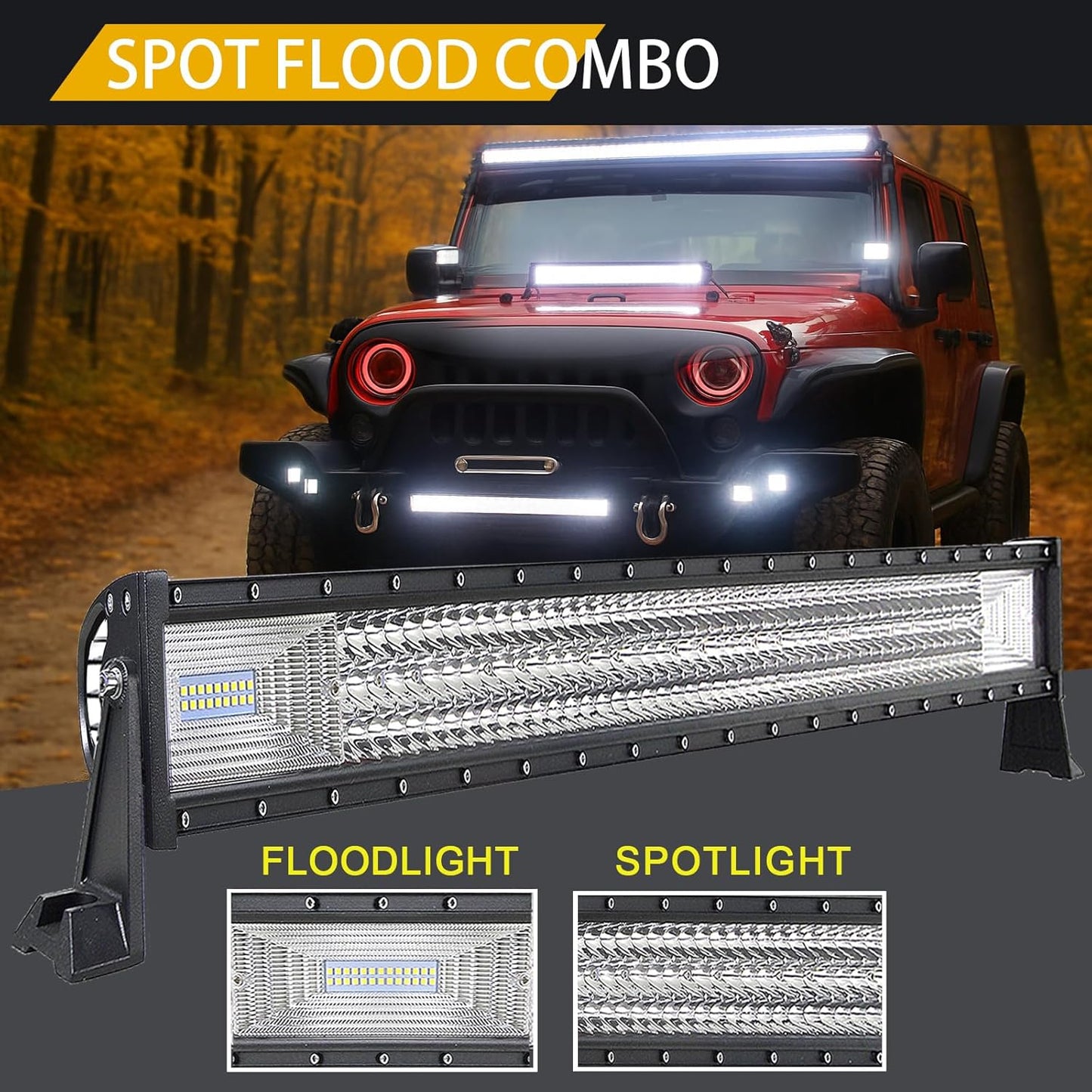 Willpower 540W Barra Led Con Mazo De Cables, 42 Pulgadas Barra De Luz LED Para off Road Camión Coche ATV SUV