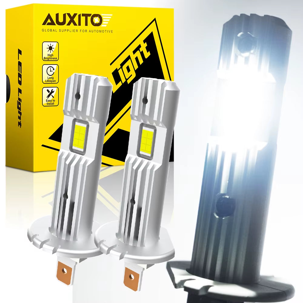 AUXITO H1 LED Headlight H1 LED Canbus Bulbs Nonpolarity for Ford Focus Fiesta Skoda Fanless 6500K Super Bright H1 Lamp Fog Light