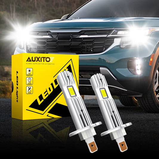 AUXITO H1 LED Headlight H1 LED Canbus Bulbs Nonpolarity for Ford Focus Fiesta Skoda Fanless 6500K Super Bright H1 Lamp Fog Light