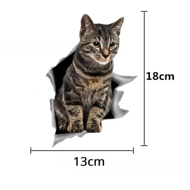 3D Simulation of Cute Cats Peeking Peering Car Sticker Creative Funny Vinyl Decal Sticker Waterproof Car Decoration Accessories