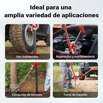 Wiltec Gato Hidráulico De 48 Pulgadas Hasta 3000 Kg, Máx. 105 Cm De Elevación, Offroad Farm Jack, Cabrestante Para Todoterrenos, SUV Y ATV