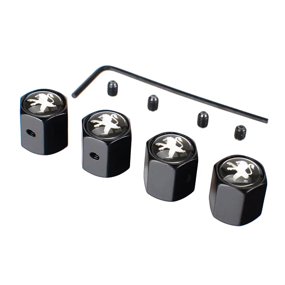 Anti-Theft Car Wheel Tire Stem Valve Caps for  407 206 107 307 308 406 408 208 301 3008 2008 208XS 208Gti Exterior
