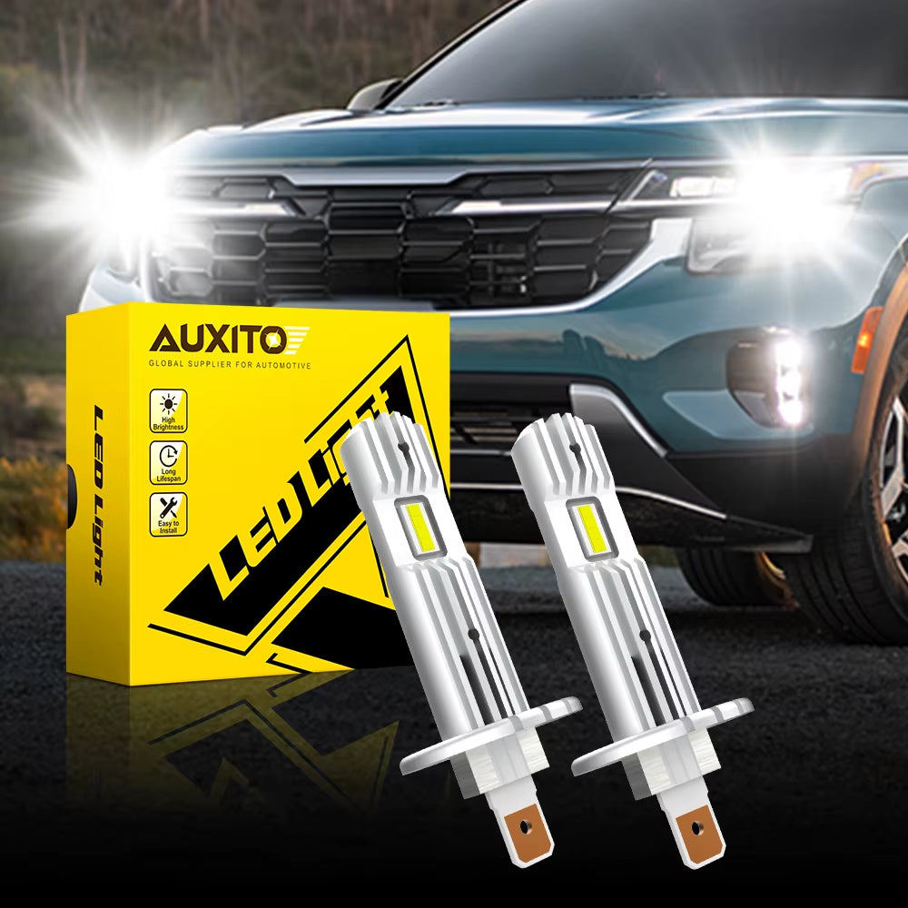 AUXITO 2Pcs H1 LED Headlight Bulb Canbus Error Free for Ford Fiesta Focus Mondeo Peugeot 407 H1 LED Head Lamp 6500K Super Bright