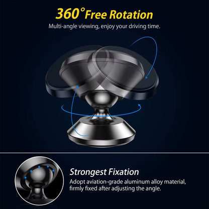 Magnetic Car Phone Holder Mobile Cell Phone Stand GPS Support 360° Rotation for Iphone 14 13 12 Pro Xiaomi Huawei Samsung
