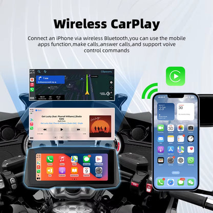 7 Inch Wireless Carplay Moto Android Auto Portable Digital Motorcycle Dashboard GPS Navigation Display Screen Monitor TPMS