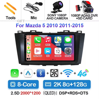 Android 15 for Mazda 5 CW 2010 - 2015 Car Radio Multimedia Video Player Navigation for Android Auto Carplay Wifi GPS Stereo