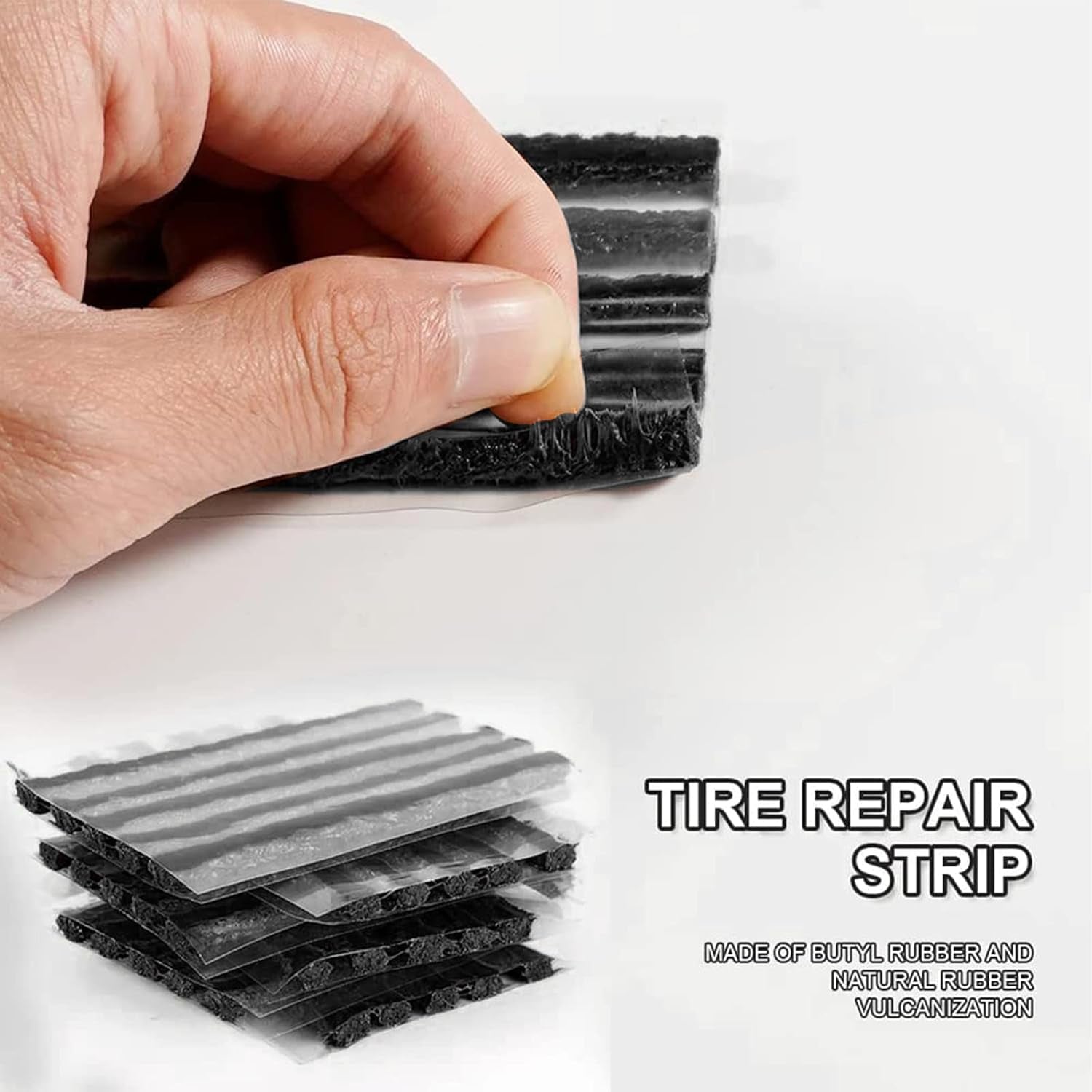 Tiras De Reparación De Neumáticos,Tiras De Reparación De Neumáticos Sin Cámara,Parches Para Ruedas,Tiras Pinchazos Coche,Kit Repara Pinchazos Coche,Kit Reparación Neumáticos,100X3,5 Mm,Negro,50 Piezas