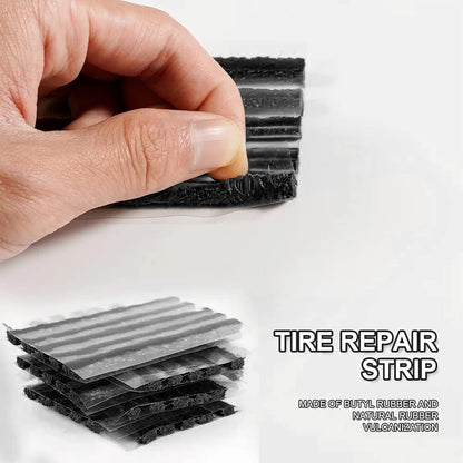 Tiras De Reparación De Neumáticos,Tiras De Reparación De Neumáticos Sin Cámara,Parches Para Ruedas,Tiras Pinchazos Coche,Kit Repara Pinchazos Coche,Kit Reparación Neumáticos,100X3,5 Mm,Negro,50 Piezas