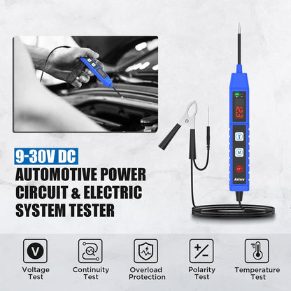 BELEY Comprobador De Circuitos Eléctricos De Automoción Comprobador De Voltaje Para Coche DC 9V-30V Con Pantalla Digital Comprobador De Voltaje Automático Con Luz LED, Protección Contra Sobrecarga