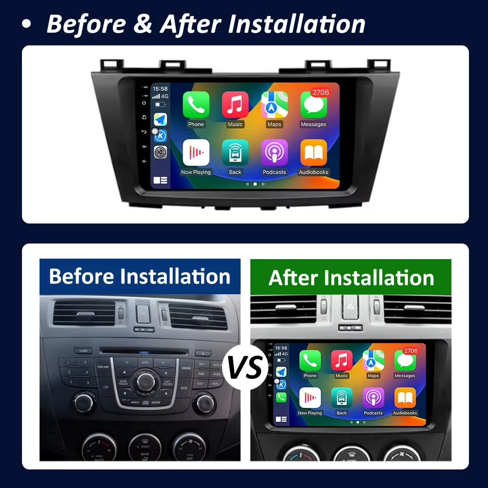 Android 15 for Mazda 5 CW 2010 - 2015 Car Radio Multimedia Video Player Navigation for Android Auto Carplay Wifi GPS Stereo