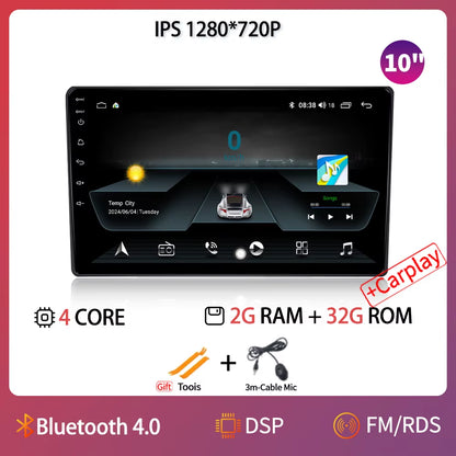 Android Car Radio Multimedia Video Player Navigation Head Unit Screen Android 14 Wireless Carplay Stereo 7" 9" 10" Inch