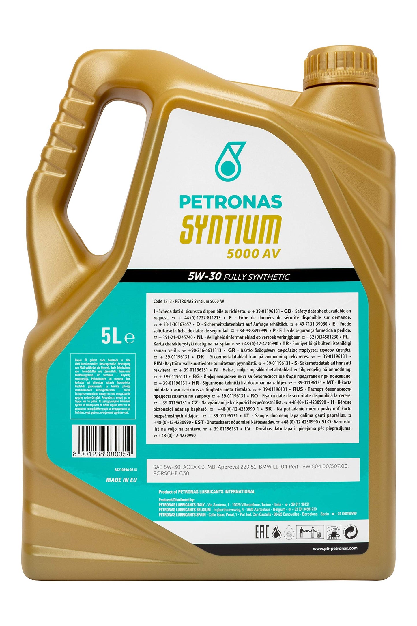 Petronas Aceite DE Motor SYNTIUM 5000 AV 5W30 5 litros