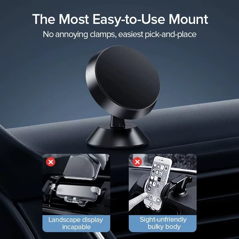 Magnetic Car Phone Holder Mobile Cell Phone Stand GPS Support 360° Rotation for Iphone 14 13 12 Pro Xiaomi Huawei Samsung