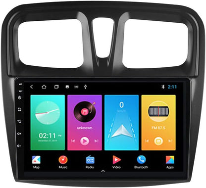 Android 10.0 Car Audio Stereo 2 DIN Unidad Principal Navegación GPS Para Renault Logan 2014-2019 Con Cámara De Respaldo Compatible Con Bluetooth/Wifi/Control Del Volante/Radio Fm/Carplay/Dsp