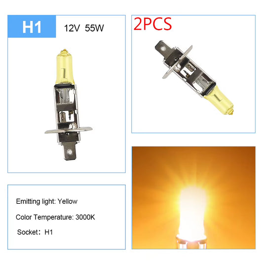 2PCS H1 12V Standard Super White Halogen Lamp 6000K Headlight Auto Fog Lamp 55W 100W Car Halogen Bulb Light Bulbs for Cars