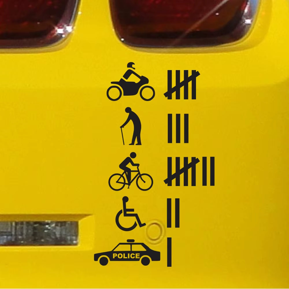 Accident Hit / Kill Count Funny Car Bumper Stickers Vinyl Decal Dope Euro Turbo Car Truck SUV Window Vinyl Accessories