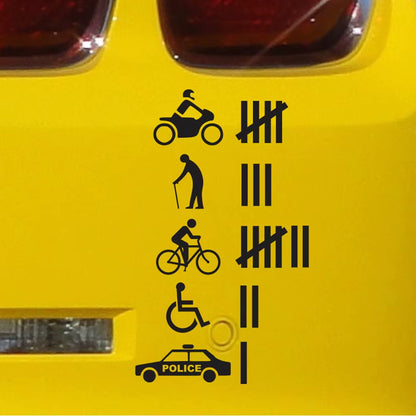 Accident Hit / Kill Count Funny Car Bumper Stickers Vinyl Decal Dope Euro Turbo Car Truck SUV Window Vinyl Accessories