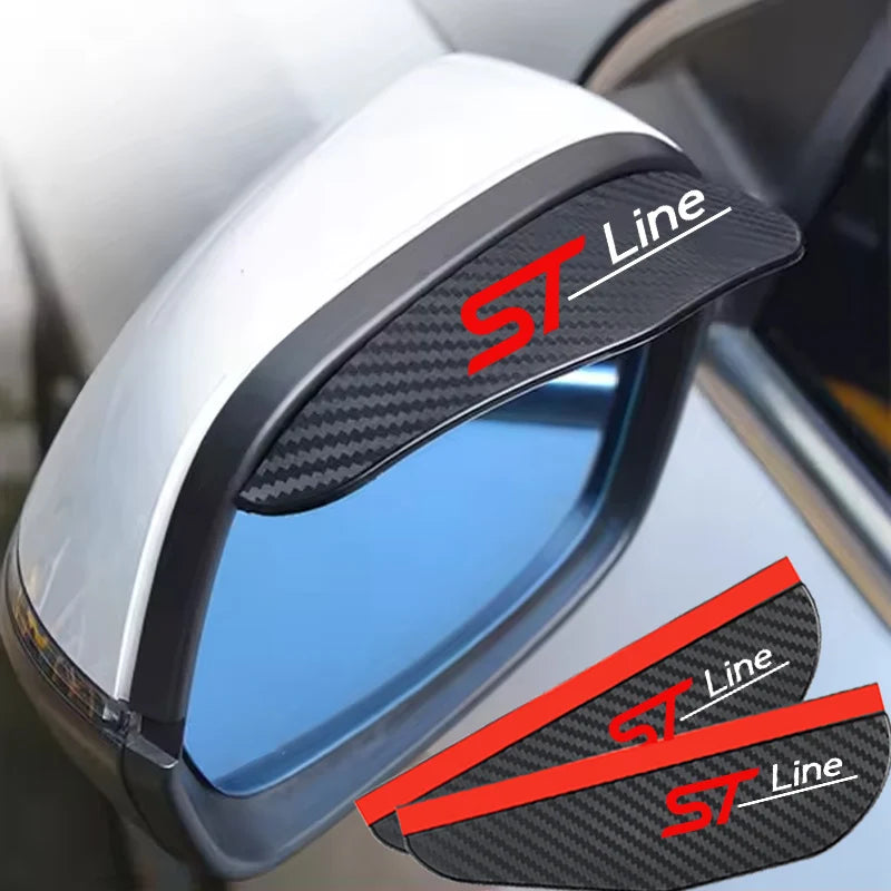 2Pcs STLINE Car Rearview Mirror Sticker for Ford Fiesta Mondeo Fusion Escape Edge Ecosport Focus Ranger Ghia MK2 MK3 MK4 KUGA