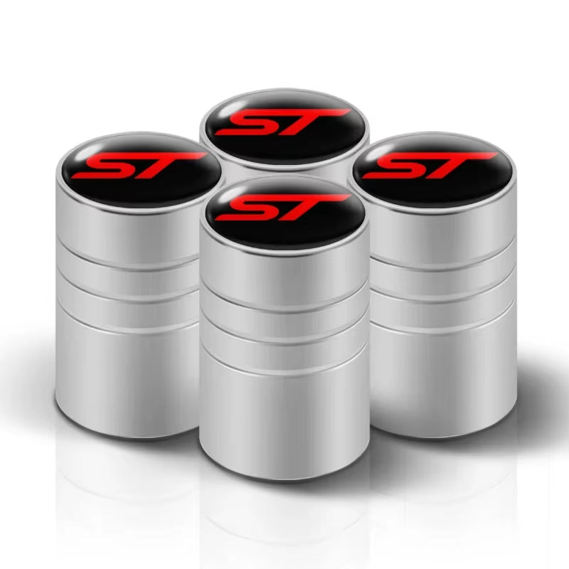 4Pcs Car-Styling ST Emblem Wheel Tire Valve Tyre Caps Case for FORD ST Focus X 2 3 Kuga MK2 MK4 FIESTA MONDEO Auto Accessories