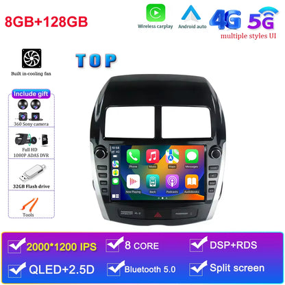Android 15 for Mitsubishi ASX 2010 - 2016 Car Radio Multimedia Video Player Navigation GPS DSP QLED Carplay Android Auto
