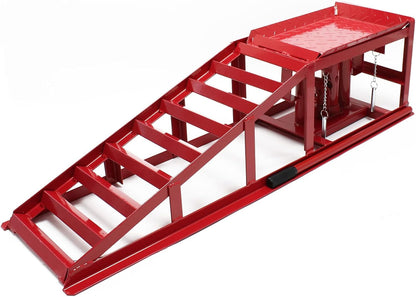 Rampa De Carga Set 2X Rampas Con Gato Hidráulico Coches Integrado 2000Kg Taller Garaje Mantenimiento