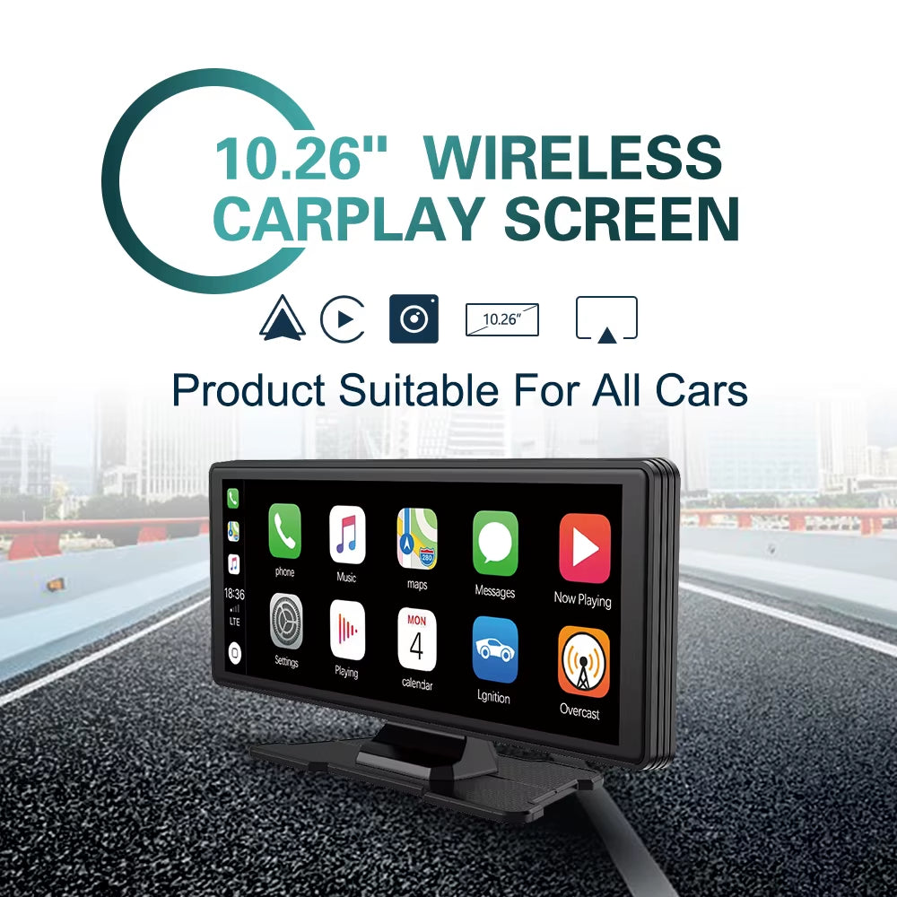 Universal 10.26 Inch Car Radio Multimedia WIFI Video Player Wireless Carplay & Android Auto for Apple or Android MP5 Player