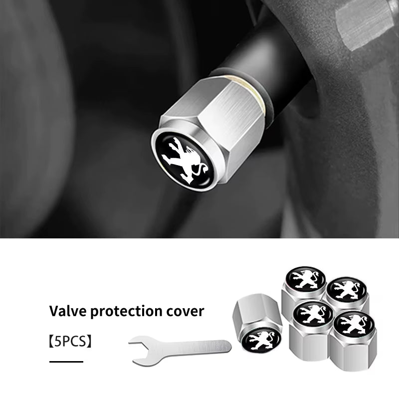 For Peugeot Anti-Theft Style Tire Valve Stem Caps Universal Stem Covers 407 508 2008 5008 107 106 205 4008 301 607 108 807