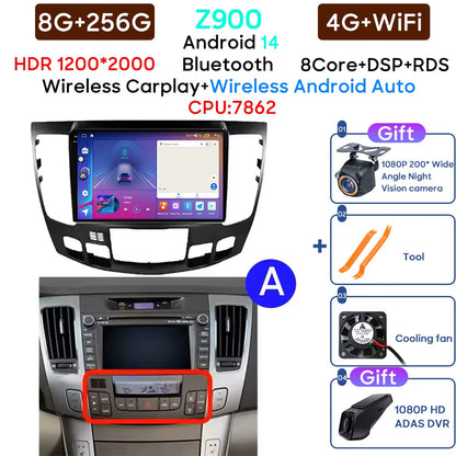 Android 13 Car Radio for Hyundai Sonata NF 2008 - 2010 Navigation GPS Screen Android Auto 5G Stereo Wifi Video Carplay