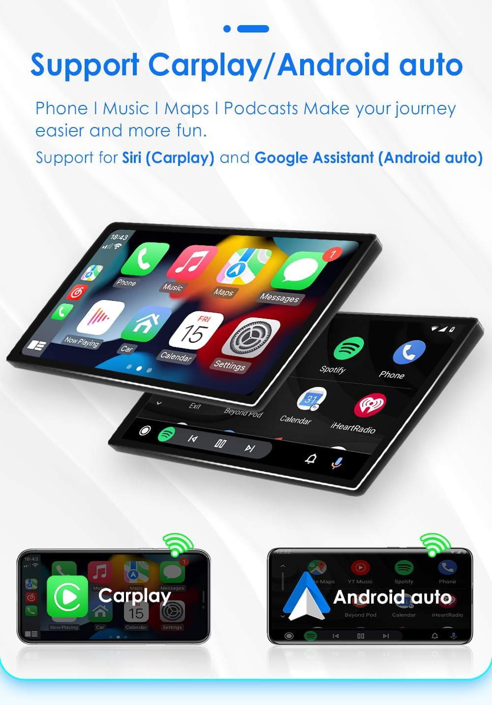 Radio De Coche Android 13 Para Renault Clio 4 ZOE 2016-2019 4G+32G GPS Navi Radio Con Carplay Inalámbrico Android Auto Bluetooth Dab Wifi 4G Mirror Link Entrada De Cámara Trasera/Frontal/Fm/Am