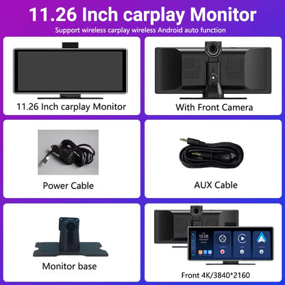 11.26 Inch IPS Carplay & Android Auto Car Radio Multimedia WIFI Video Player Compatible with Apple and Android Devices
