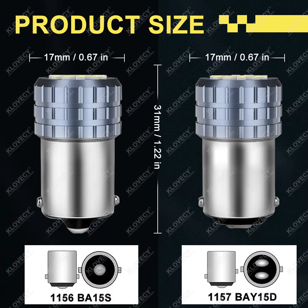 2/4/6/8/10/20 PCS P21W 1156 BA15S 1157 BAY15D LED Bulbs for Car Turn Signal Parking Brake Lights 12V 2016-15SMD White Amber Red