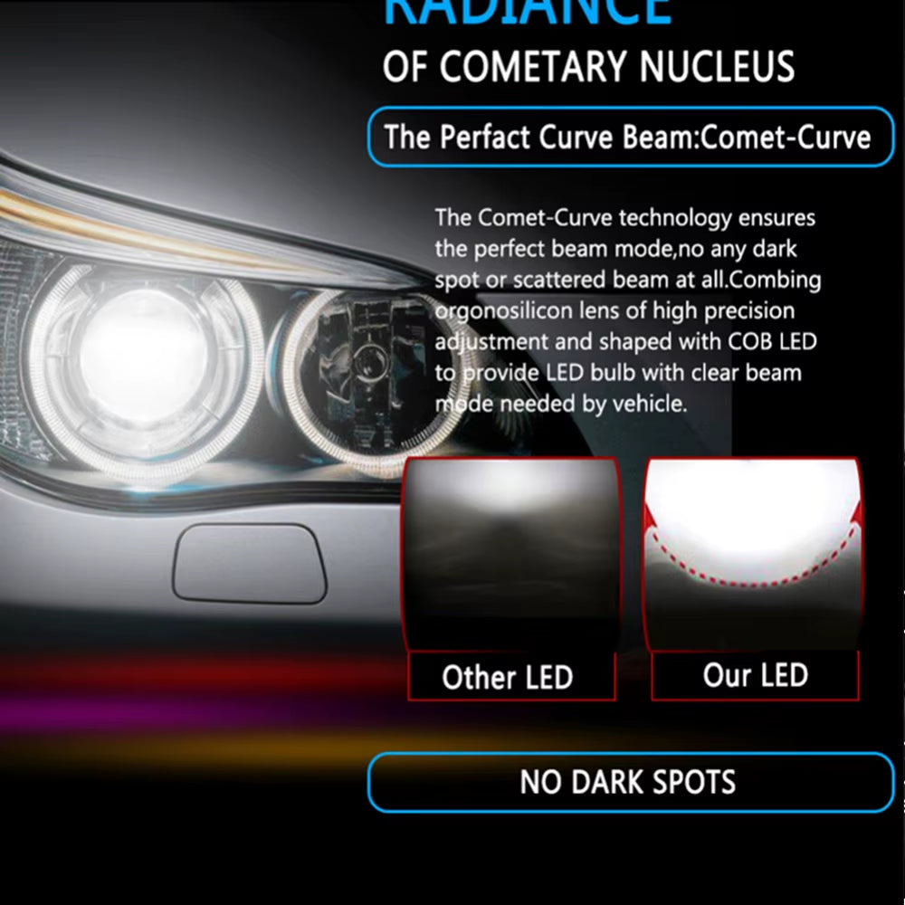 2Pcs Led Bulb C6 H7 Automotive Led for Car Headlight H10 H4 H8 H9 H11 H13 9004 9005 9006 9007 880 H27 Lenses for Headlights