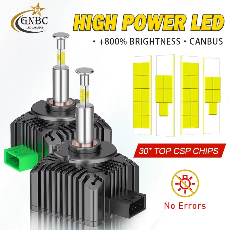 2PCS D1S D3S Car Headlight 300W D2S D2R D4S D4R D5S D5R LED Canbus Lamps Auto LED Lights Bulb for Car Lights 6000K Plug&Play