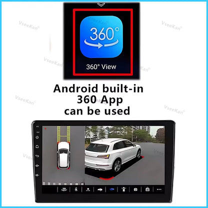 3D Car 360 Panoramic Camera 8K AHD 1080P 720P 4 Pieces Square Cameras for Android Radio 360APP SN307 WDR 2053 Sensor