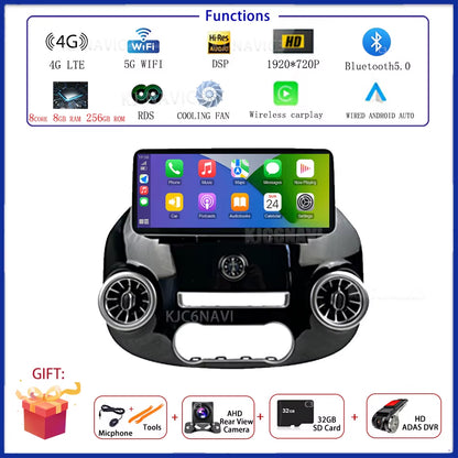 12.3 Inch Android 15 Car Radio for Benz Vito W447 2014-2021 Stereo Receiver GPS Navigation DSP Video Carplay Player NO 2DIN DVD