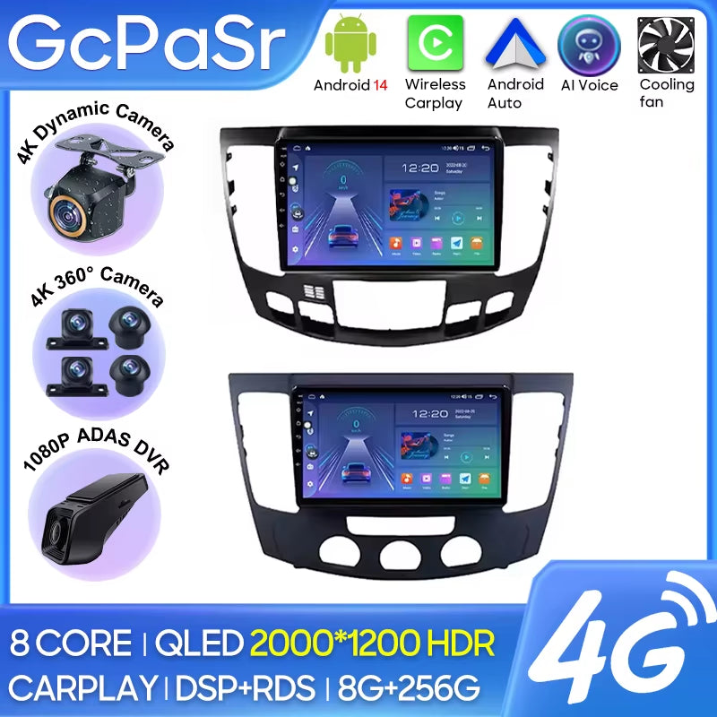 Android 13 Car Radio for Hyundai Sonata NF 2008 - 2010 Navigation GPS Screen Android Auto 5G Stereo Wifi Video Carplay