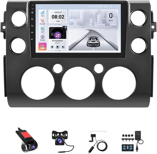 HYNMSM Radio Para Automóvil Con Pantalla Táctil Android 14 De 9 Pulgadas Y 2 Din Para Toyo-Ta FJ Cruiser J15 2006-2020 Con Radio Estéreo Para Automóvil GPS Navi Bluetooth Carplay Inalámbrico Controle