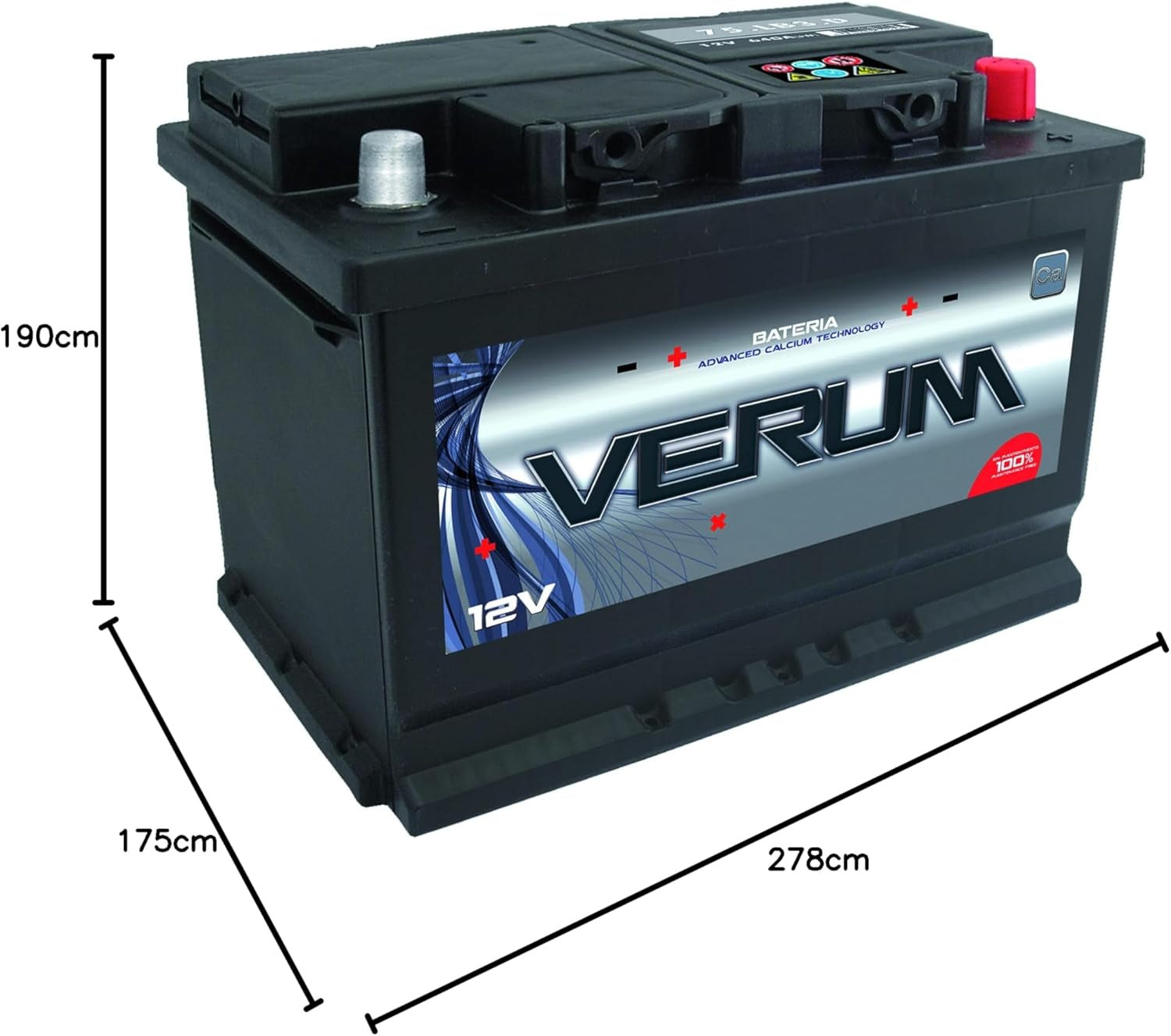 Batería De Coche 74 Ah 680 Amp. 24 Meses De Garantía. Máxima Potencia Arranque. Fabricante Lider Europeo.