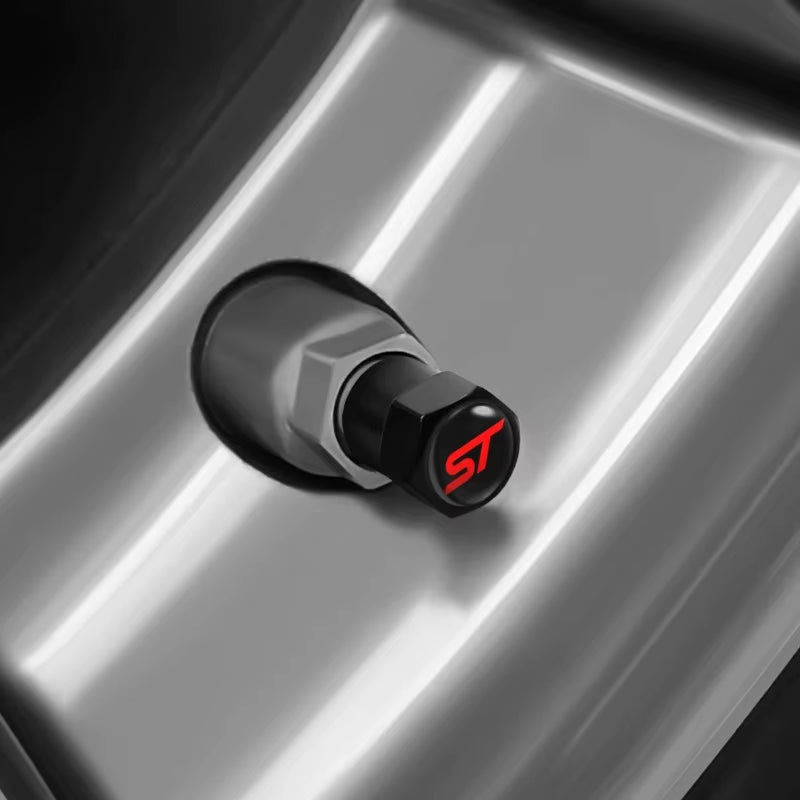 4Pcs Car-Styling ST Emblem Wheel Tire Valve Tyre Caps Case for FORD ST Focus X 2 3 Kuga MK2 MK4 FIESTA MONDEO Auto Accessories