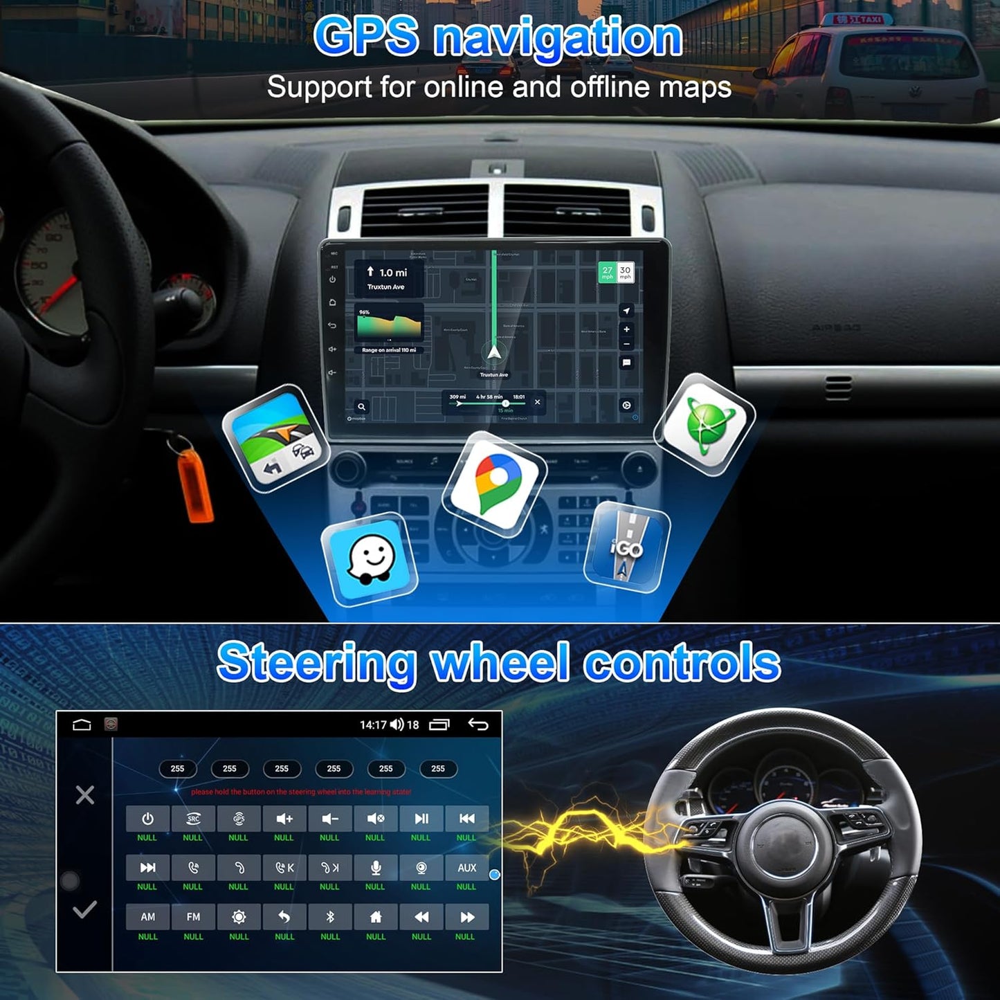Para Peugeot 407 Radio, Android 13 Car Radio GPS Navigation Para Peugeot 407 2004-2011, Pantalla Táctil De 9 Pulgadas, Android 13 Octa-Core 64 GB ROM 4 GB